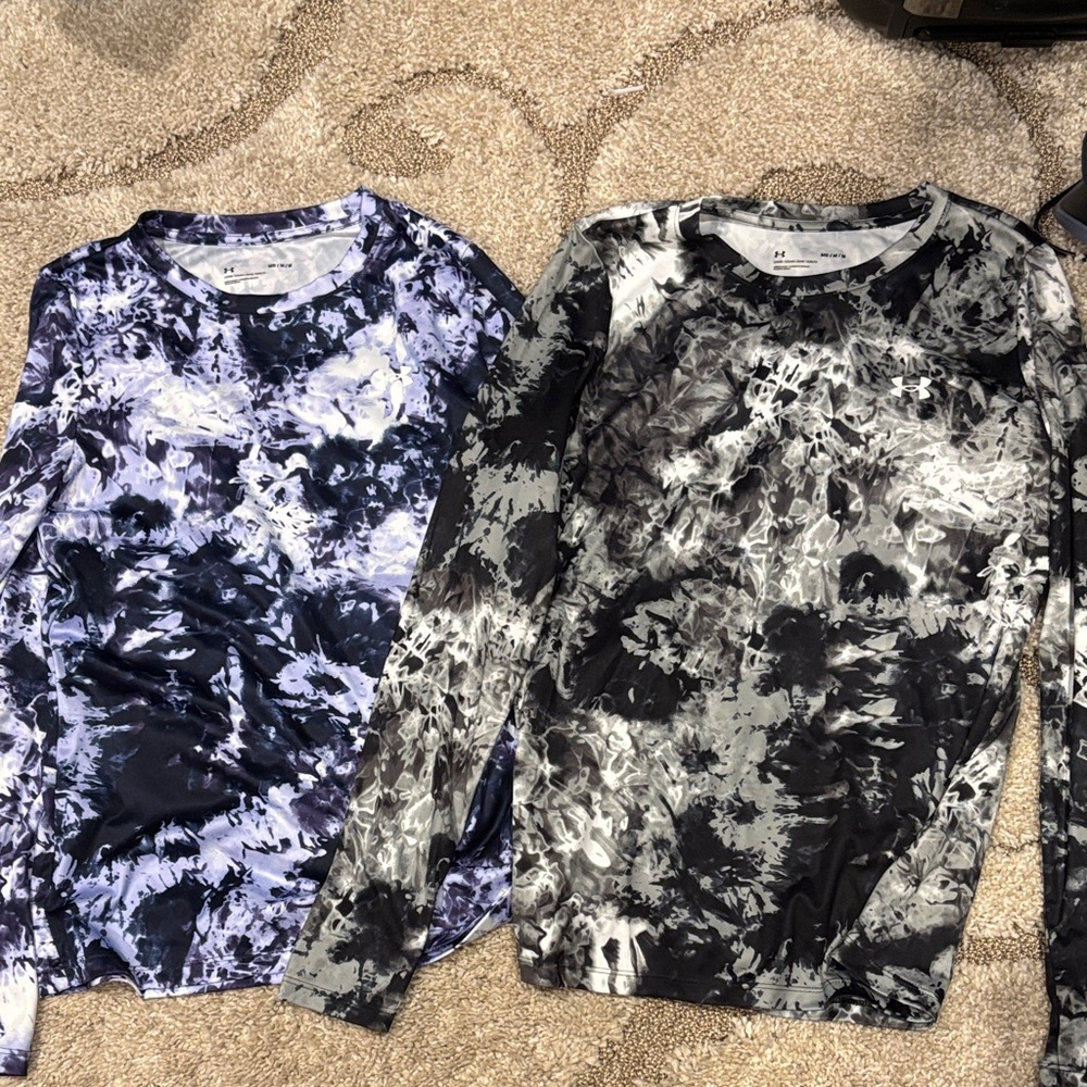 Under Armour Blue and Black Tie-Dye Shirt